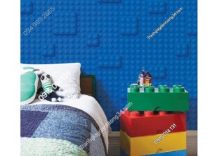 Giấy dán tường họa tiết Lego màu xanh dương dán phòng bé 5123-1KG