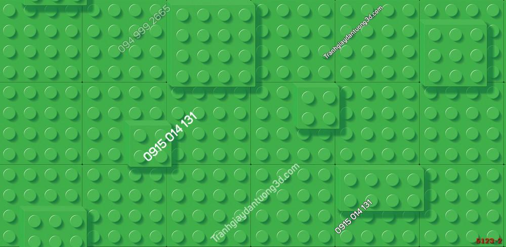 Giấy dán tường họa tiết Lego màu xanh lá cây 5123-2