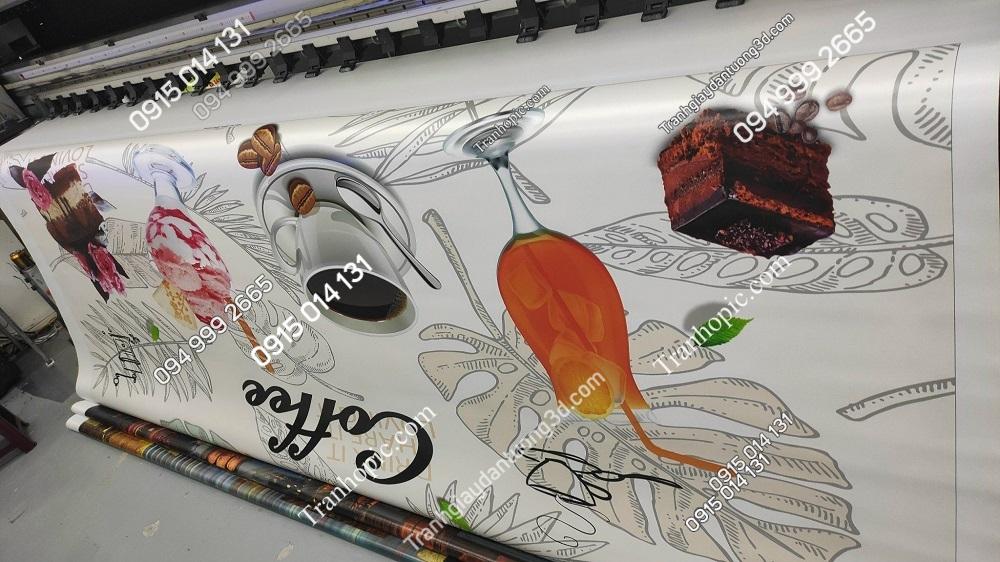 Máy in tranh dán tường 3D khổ lớn tại xưởng