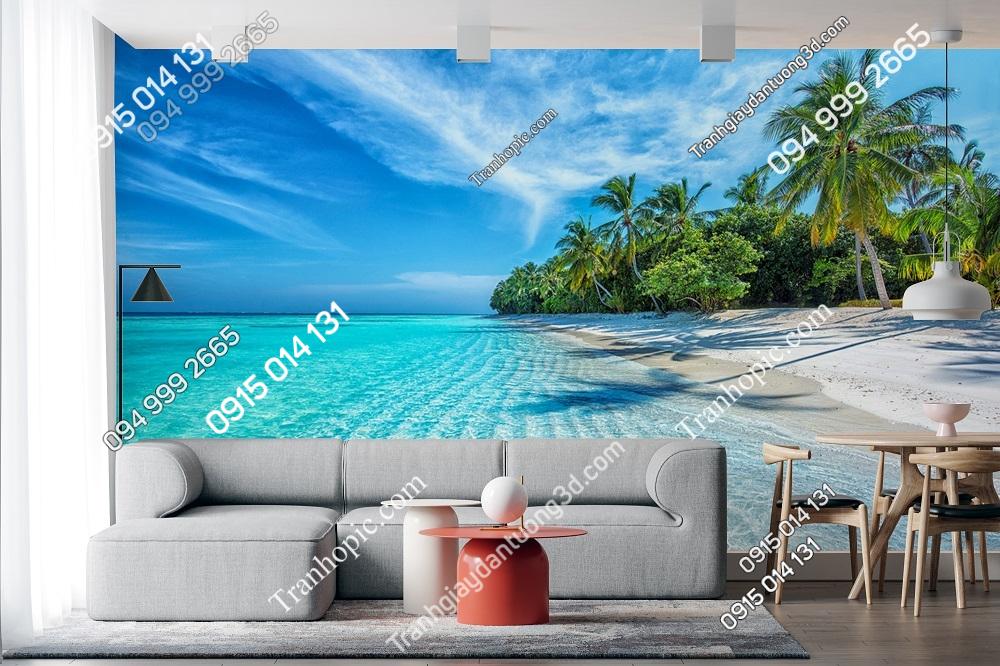 Tranh dán tường cảnh bờ biển tại Maldives 1938868960