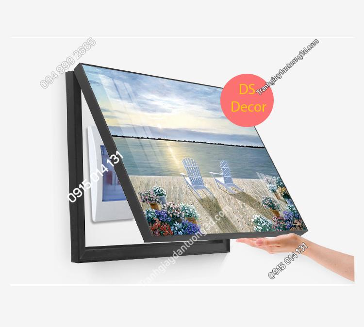 Tranh che ổ điện họa tiết cảnh biển