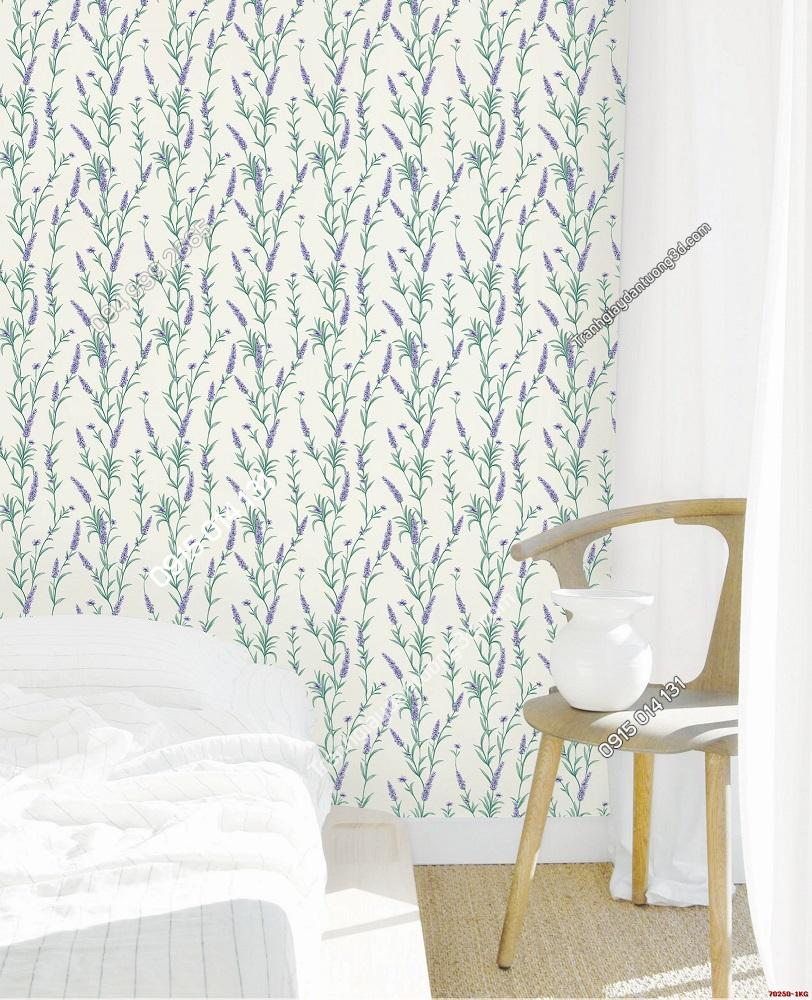 Giấy dán tường hoa oải hương tím nhỏ LV70250-1