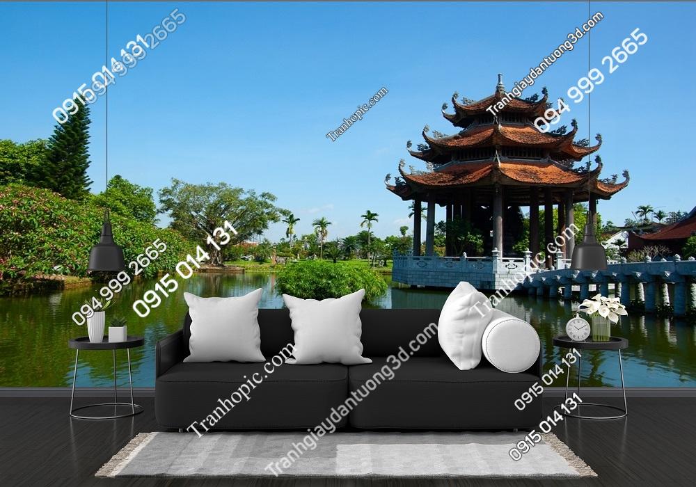 Tranh dán tường cảnh chùa Nôm ở tỉnh Hưng Yên Việt Nam 3175217676