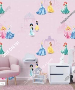 Giấy dán tường công chúa cho phòng bé gái XAVIA-3930-1