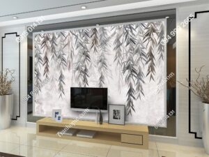 Tranh dán tường lá liễu xám rủ nghệ thuật 2856729057