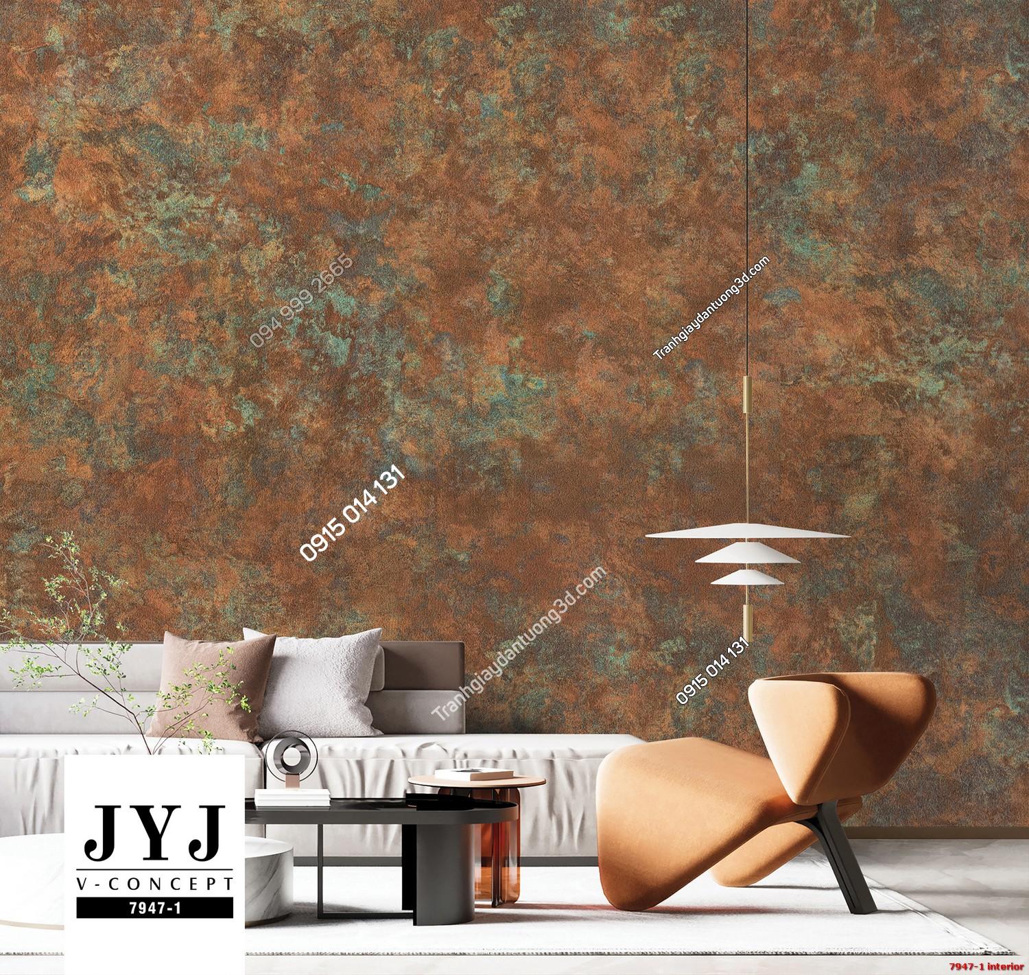 Phòng khách dán Giấy dán tường rỉ sét vintage độc đáo 7947-1 interior