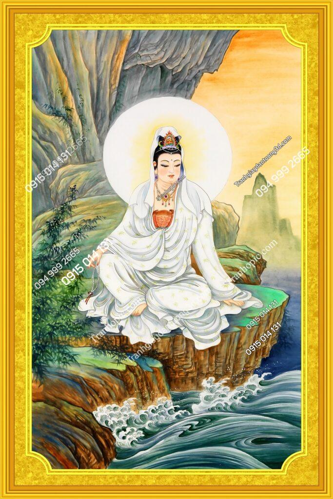 Tranh dán tường Quan Thế Âm Bồ Tát khổ dọc đẹp BT1