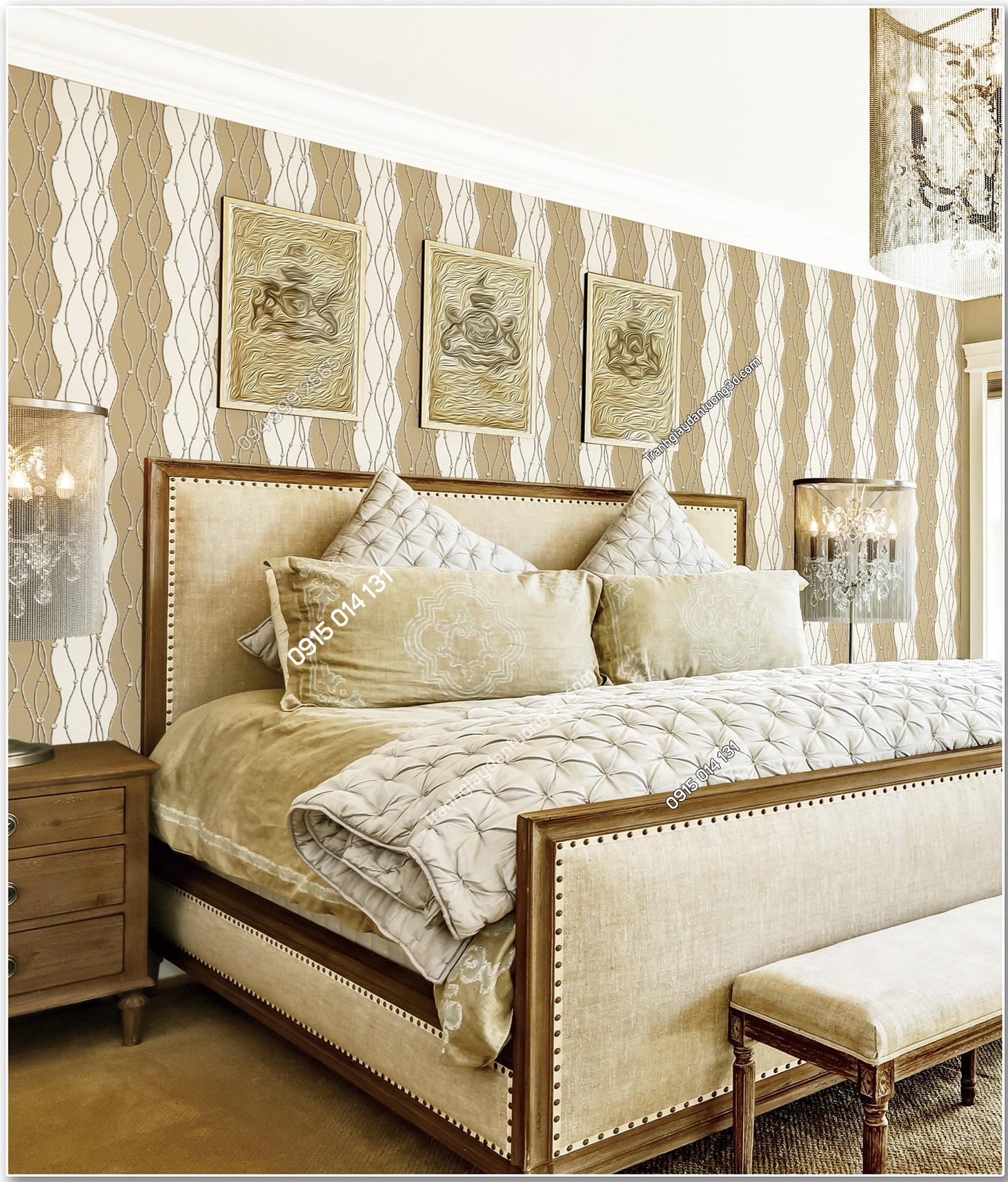 Giấy dán tường lượn sóng Hàn quốc Zen nâu 28033