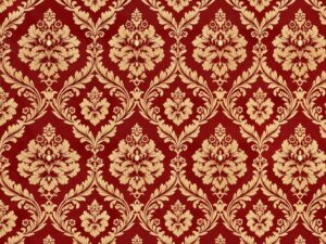 Giấy dán tường hoa văn damask đỏ vàng sang trọng phòng khách ca131020261 map