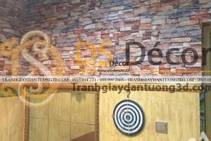 Thi công giấy dán tường giả gạch cổ 3D119