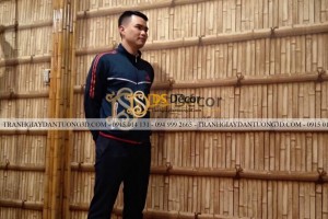 Thi công giấy 3D giả tre nhà hàng lẩu cá hồi Sa Pa