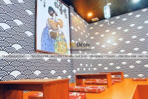 Thi công giấy dán tường Nhật Bản cho nhà hàng Nhật Thi công giấy dán tường Nhật Bản cho nhà hàng Nhật