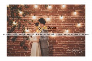 Giấy dán tường giả gạch cho studio