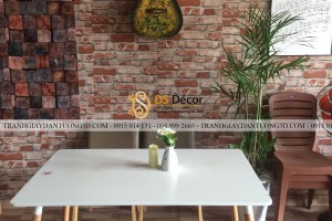 Giấy dán tường giả gạch 3D251 quán cafe nhạc Q classic Giấy dán tường giả gạch 3D251 quán cafe nhạc Q classic