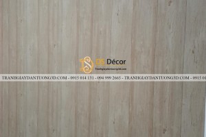 Thi công thực tế giấy dán tường giả gỗ nhạt 3D103
