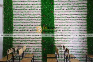 Thi công giấy dán tường dây leo quán trà sữa 3D085 Thi công giấy dán tường dây leo quán trà sữa 3D085