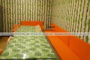 Thi công giấy dán tường quán trà sữa