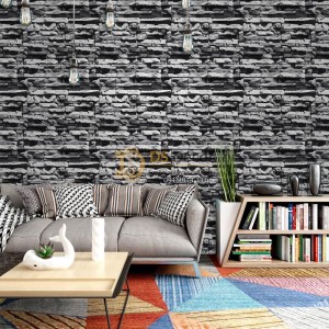 Giấy dán tường Hàn QUốc NATURE giả đá thẻ đen 73004-2 Giấy dán tường Hàn QUốc NATURE giả đá thẻ đen 73004-2
