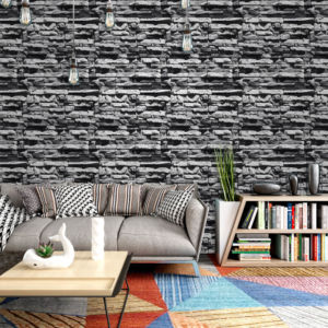 Giấy dán tường Hàn QUốc NATURE giả đá thẻ đen 73004-2 Giấy dán tường Hàn QUốc NATURE giả đá thẻ đen 73004-2