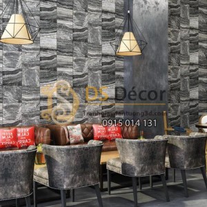 Giấy dán tường Hàn QUốc NATURE giả đá đen 11001-4