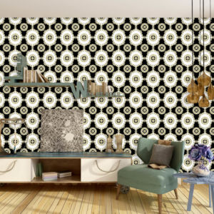 Giấy dán tường Hàn QUốc NATURE họa tiết mai rùa tân cổ điển trắng đen 73013-4 Giấy dán tường Hàn QUốc NATURE họa tiết mai rùa tân cổ điển trắng đen 73013-4