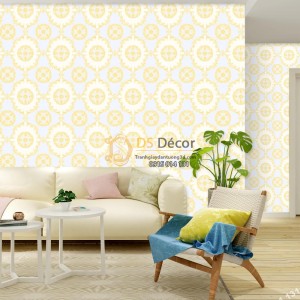Giấy dán tường Hàn QUốc NATURE họa tiết mai rùa tân cổ điển vàng 73013-2 Giấy dán tường Hàn QUốc NATURE họa tiết mai rùa tân cổ điển vàng 73013-2