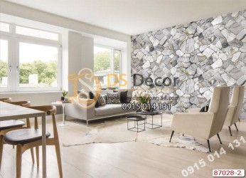 Giấy dán tường giả đá ghi Hàn Quốc NATURAL 87028-2