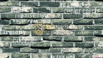 Giấy dán tường Hàn Quốc NATURAL tường gạch chữ 87032-1 Giấy dán tường Hàn Quốc NATURAL tường gạch chữ 87032-1