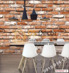Giấy dán tường giả gạch cam chữ Hàn Quốc NATURAL 87032-2 Giấy dán tường giả gạch cam chữ Hàn Quốc NATURAL 87032-2
