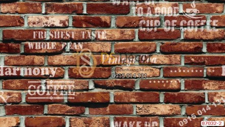 Giấy dán tường Hàn Quốc NATURAL tường gạch chữ 87032-2 Giấy dán tường Hàn Quốc NATURAL tường gạch chữ 87032-2