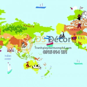Giấy dán tường Hàn Quốc trẻ em Dream World A5055-1 Giấy dán tường Hàn Quốc trẻ em Dream World A5055-1