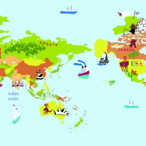 Giấy dán tường Hàn Quốc trẻ em Dream World A5055-1 Giấy dán tường Hàn Quốc trẻ em Dream World A5055-1
