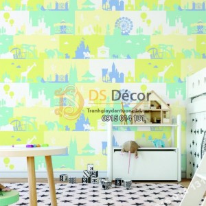 Giấy dán tường Hàn Quốc trẻ em Dream World A5097-2 phối cảnh Giấy dán tường Hàn Quốc trẻ em Dream World A5097-2 phối cảnh