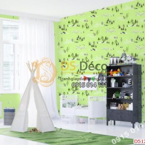 Giấy dán tường Hàn Quốc trẻ em Dream World D5122-1 phối cảnh