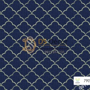 Giấy dán tường Hàn Quốc hiện đại vân nhỏ xanh đậm 7901-4 Giấy dán tường Hàn Quốc hiện đại vân nhỏ xanh đậm 7901-4