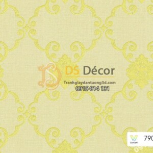 Giấy dán tường Hàn Quốc hiện đại hoa vàng trang nhã 7903-3 Giấy dán tường Hàn Quốc hiện đại hoa vàng trang nhã 7903-3