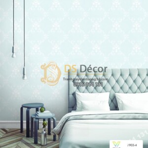 Giấy dán tường Hàn Quốc hiện đại hoa xanh trang nhã 7903-4 KG Giấy dán tường Hàn Quốc hiện đại hoa xanh trang nhã 7903-4 KG