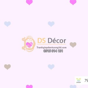 Giấy dán tường Hàn Quốc hiện đại họa tiết trái tim 7921-3 Giấy dán tường Hàn Quốc hiện đại họa tiết trái tim 7921-3