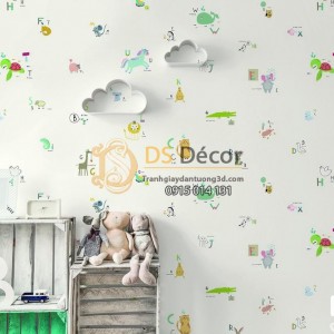 Giấy dán tường Hàn Quốc trẻ em gấu ngựa 7923-1 KG Giấy dán tường Hàn Quốc trẻ em gấu ngựa 7923-1 KG