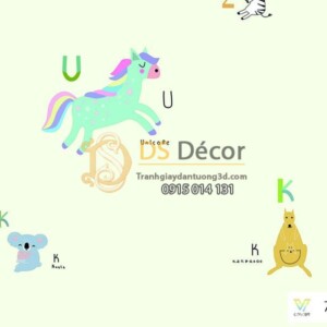 Giấy dán tường Hàn Quốc trẻ em gấu ngựa 7923-2 Giấy dán tường Hàn Quốc trẻ em gấu ngựa 7923-2