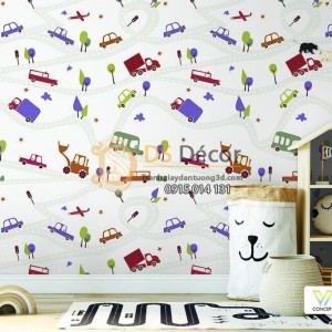 Giấy dán tường Hàn Quốc trẻ em oto 7924-1 KG Giấy dán tường Hàn Quốc trẻ em oto 7924-1 KG