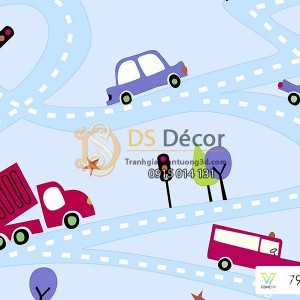 Giấy dán tường Hàn Quốc trẻ em oto 7924-2 Giấy dán tường Hàn Quốc trẻ em oto 7924-2
